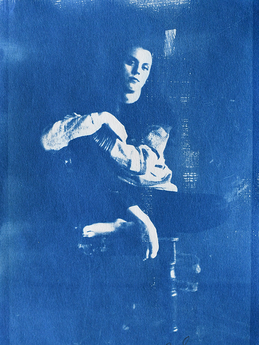 'Charlotte', 2020.  Unique State Cyanotype,37.5x31.5cm, Framed $330