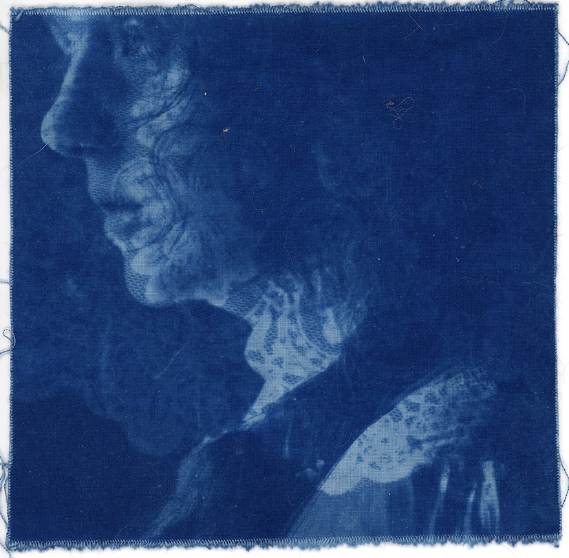 Gazing In/Out  2021, Cyanotype on Cotton,  15x15cm.  $150