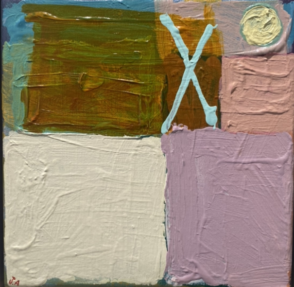 ©JackieAnderson_MarkersinTheSand JACKIE ANDERSON
MARKERS IN THE SAND 2023
Mixed media on canvas
23x23x5cm, framed in Ash